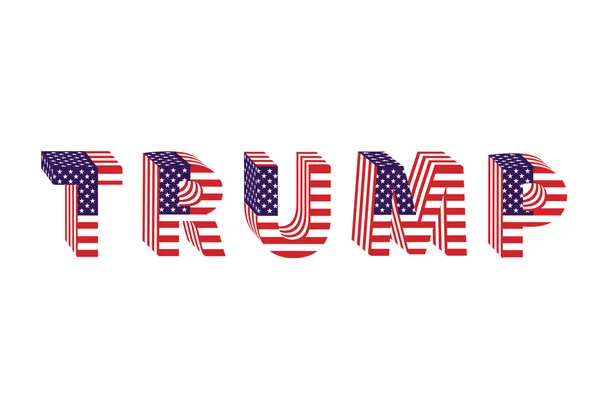 Lettres du drapeau Trump Donald table électorale — Image vectorielle