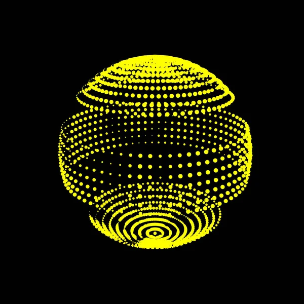 Discokugel Aus Punktierten Leuchtdioden Abstraktes Kugel Logo Symbol Vektor Image — Stockvektor