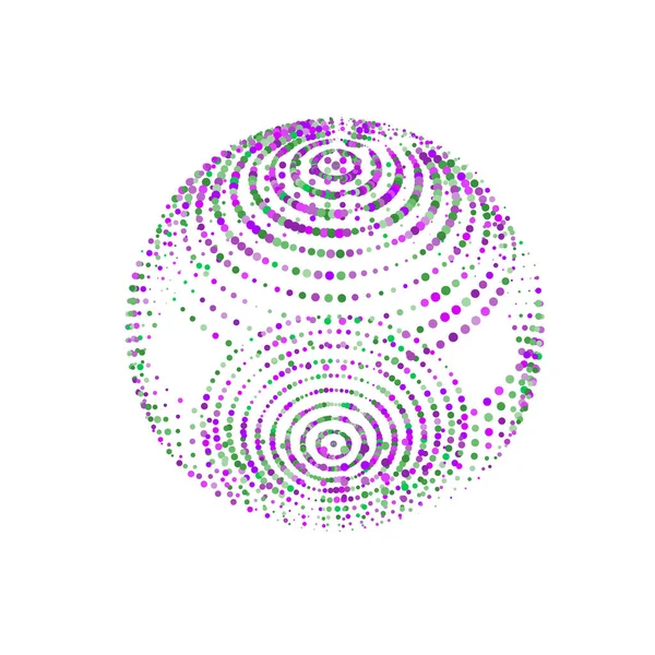 Boule Disco Partir Points Diodes Lumineuses Icône Logo Sphère Abstraite — Image vectorielle