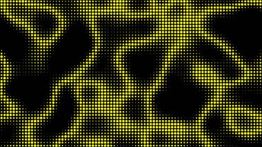 Eteri dolduran elektrik neon dalgaları. Işıldayan noktalar düz çizgiler, çıkıntılar ve depresyonlardan oluşan bir desen oluşturuyor. Müzik albümü için asit vektör arkaplanı.