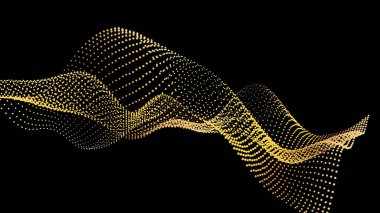 Dış uzayda galaksiler ve yörüngeler boyunca uçan soyut bir altın ışık akışı. Yıldız kümeleri ağlar halinde bir araya toplanmış, bir dereye dokunmuş bağcıklar şeklinde bükülüyorlardı. Spiral enerji demetleri kesişiyor.