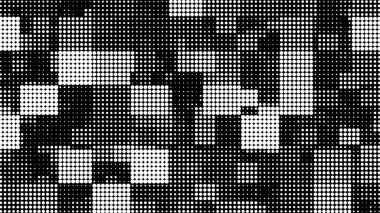 Noktalardan televizyon sesi dokusu. Vektör arkaplanı noktalardan denetlendi. Sunum slaytları için ayrıntılı delinme deseni.