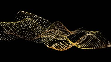 Dış uzayda galaksiler ve yörüngeler boyunca uçan soyut bir altın ışık akışı. Yıldız kümeleri ağlar halinde bir araya toplanmış, bir dereye dokunmuş bağcıklar şeklinde bükülüyorlardı. Spiral enerji demetleri kesişiyor.