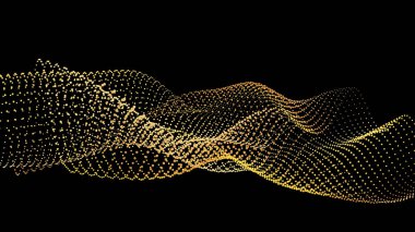 Dış uzayda galaksiler ve yörüngeler boyunca uçan soyut bir altın ışık akışı. Yıldız kümeleri ağlar halinde bir araya toplanmış, bir dereye dokunmuş bağcıklar şeklinde bükülüyorlardı. Spiral enerji demetleri kesişiyor.