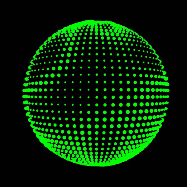 Abstrakte Halbtonstrukturierte Kugel Discokugel Mit Linien Und Fackeln Elektrische Strahlimpulsentladungen — Stockvektor