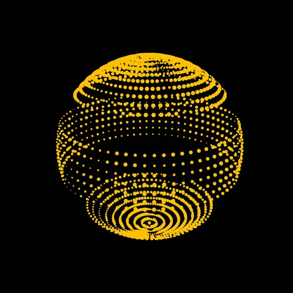 Noktalardan Gelen Disko Topu Işık Diyotları Soyut Küre Logo Simgesi — Stok Vektör