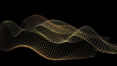 Dış uzayda galaksiler ve yörüngeler boyunca uçan soyut bir altın ışık akışı. Yıldız kümeleri ağlar halinde bir araya toplanmış, bir dereye dokunmuş bağcıklar şeklinde bükülüyorlardı. Spiral enerji demetleri kesişiyor.