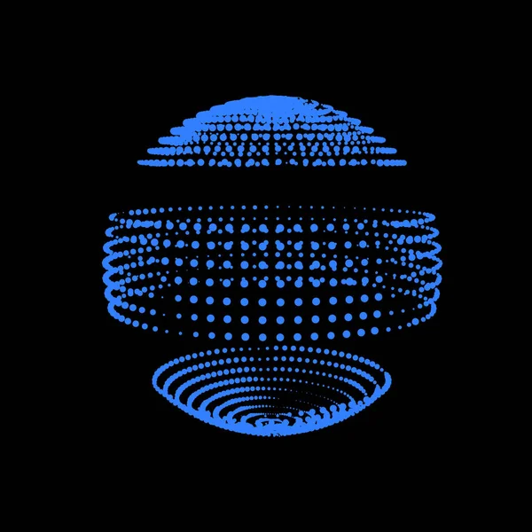 Discokugel Aus Punktierten Leuchtdioden Abstraktes Kugel Logo Symbol Vektor Image — Stockvektor