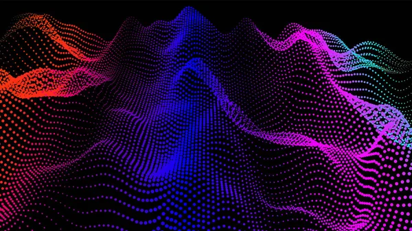 Ondes Mer Nœud Flux Points Données Hud Point Recherche Big — Image vectorielle