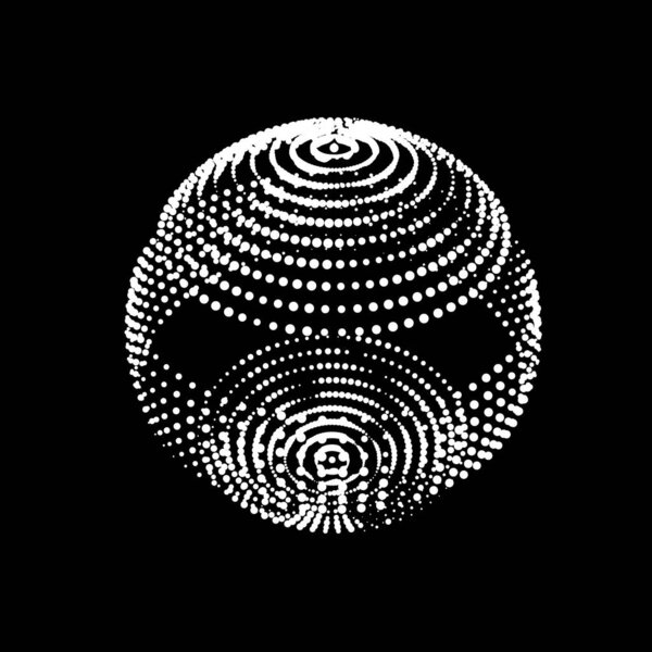 Диско шар из точек легких диодов. Абстрактный логотип. Векторное изображение для празднования дизайна.