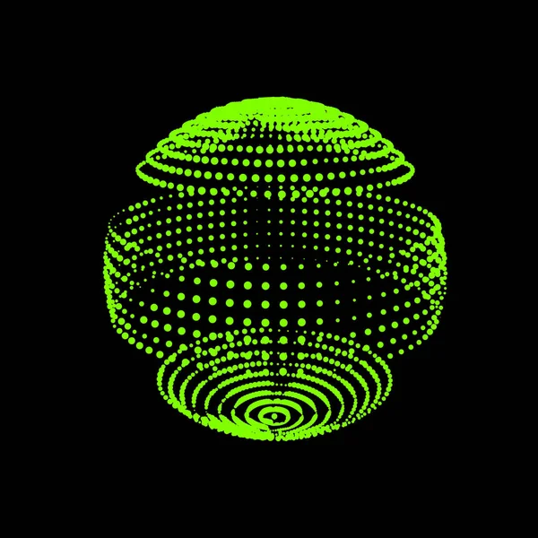 圆点发光二极管的迪斯科球 抽象球体标志图标 庆祝设计的矢量图像 — 图库矢量图片