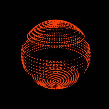 Noktalardan gelen disko topu ışık diyotları. Soyut küre logo simgesi. Tasarımı kutlamak için vektör resmi.