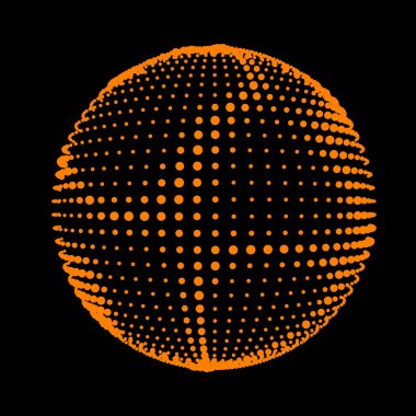 Soyut yarım ton dokulu küre. Çizgileri ve işaret fişeği olan bir disko topu. Elektrikli jet itici ateşlemesi. Yoğunlaşmış akıntıların etrafındaki dalgalar. Logo veya simgeler için vektör illüstrasyonu.