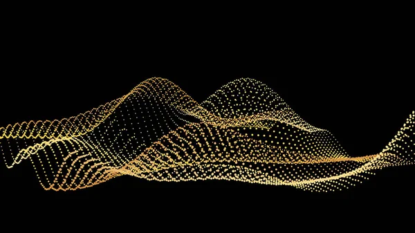 Onda Sonora Dal Nodo Interfaccia Oro Grande Flusso Dati Copia — Vettoriale Stock