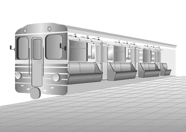 U-Bahn-Wagenvektor — Stockvektor