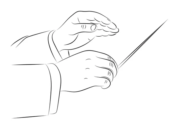 Handen van dirigent illustratie — Stockvector