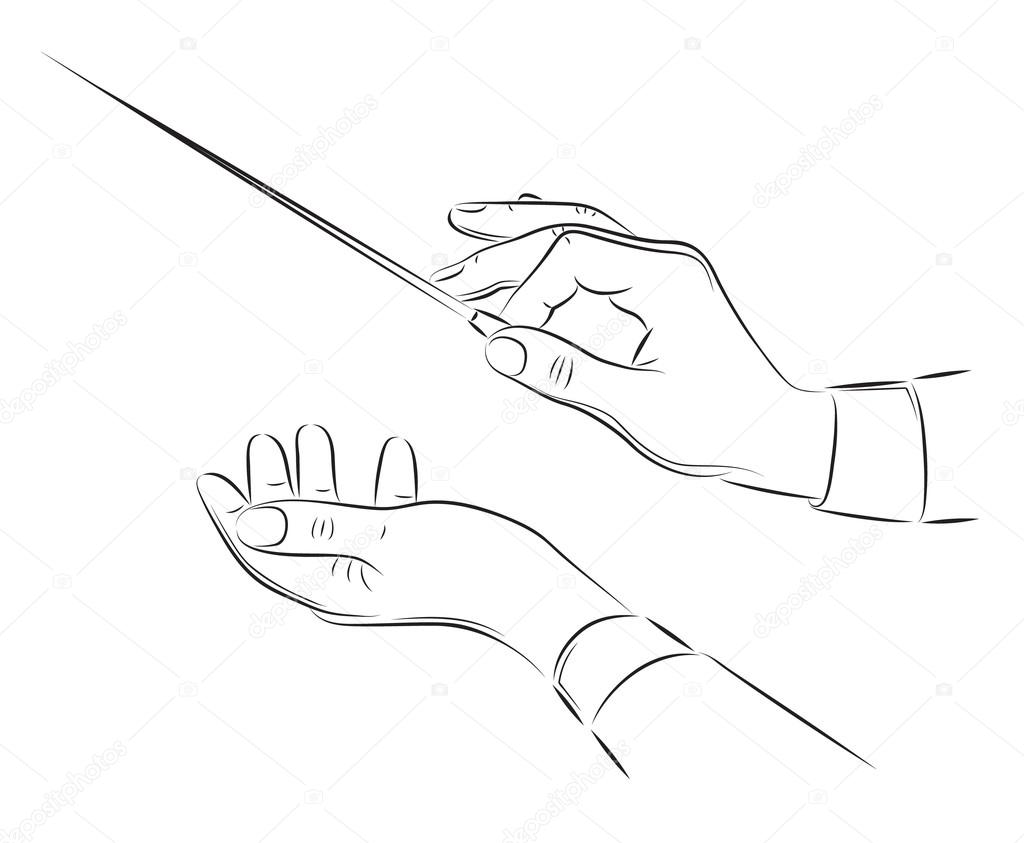 Hands Of Conductor Illustration Stock Vector Image By C Apelsyn3 Gmail Com