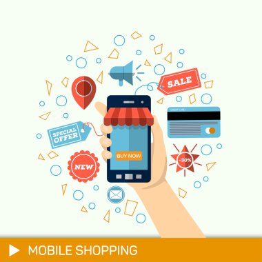 El telefon ile. Online alışveriş, telefon satın almak için. Mobil ödeme.