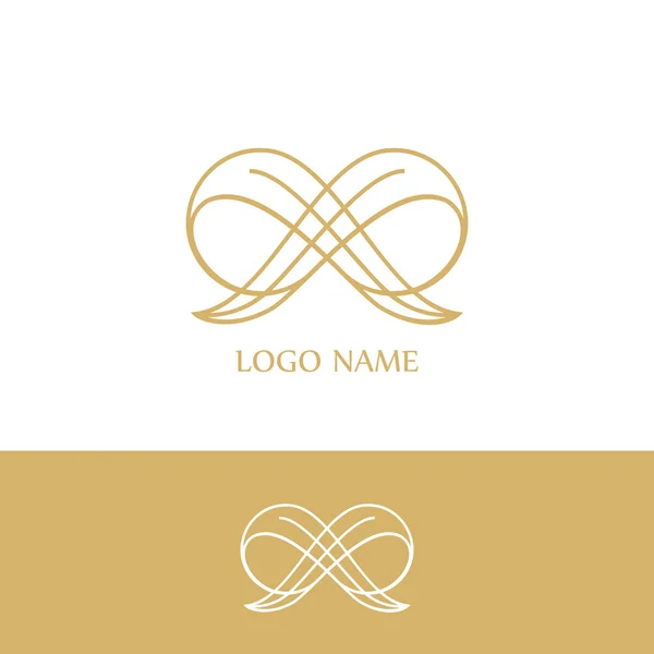 Logotipo luxoso. Design de ícone de logotipo abstrato. Símbolo de linha elegante. Sinal vetorial premium universal . — Vetor de Stock