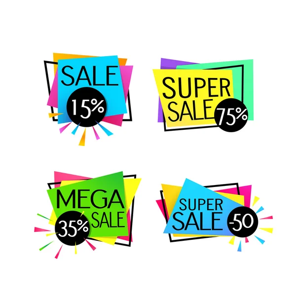 Super satış afiş tasarım kümesi. Vektör baners