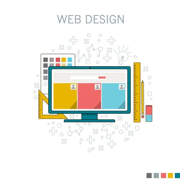 Web design of desktop. — Stock Vector