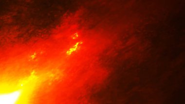 Dinamik, yoğun ve güçlü ateş alevi, koyu arkaplanda kırmızı-turuncu tonlarda. Vektör illüstrasyonu.