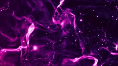 Pembe-mor ışık akımlarıyla dolu bir animasyon dalgası, yıldız enerjisini veya hareket eden plazmayı anımsatıyor. Titreşen parçacıklar kozmik bir uzay hissi yaratıyor..