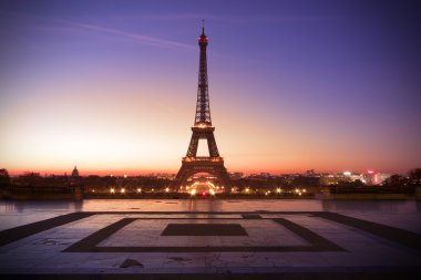 Eiffel Tower at dusk clipart