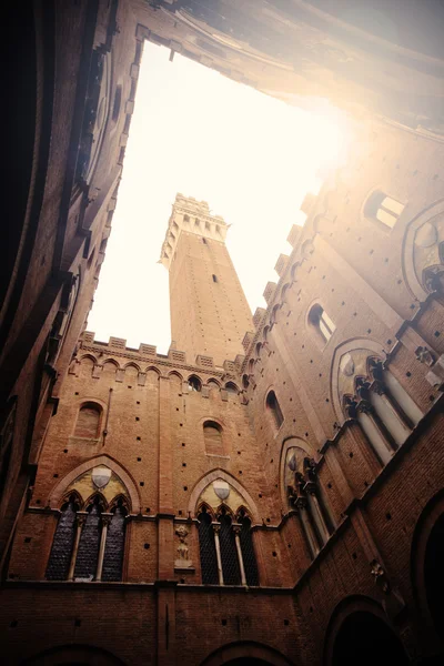 Siena: "Torre del Mangia" — 图库照片