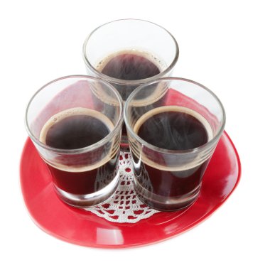 Beyaz üzerine üç Espresso