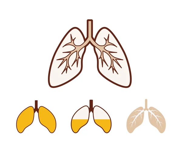 Conjunto de iconos pulmonares humanos # 1 — Vector de stock
