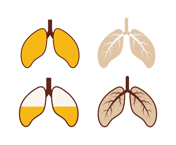 Conjunto de iconos pulmonares humanos # 2 — Vector de stock