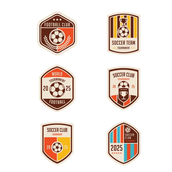 Soccer Football Badge Logo Design Template Set #5 — Stock Vector