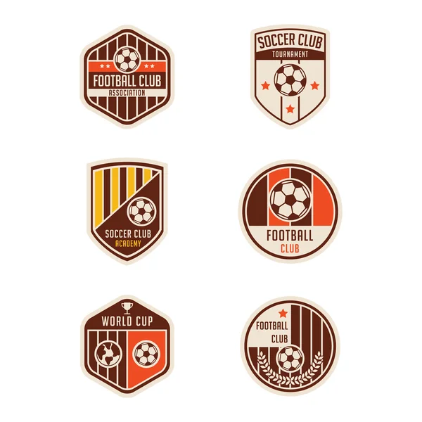 Set of Soccer Football Badge Logo Design Templates — Stock Vector