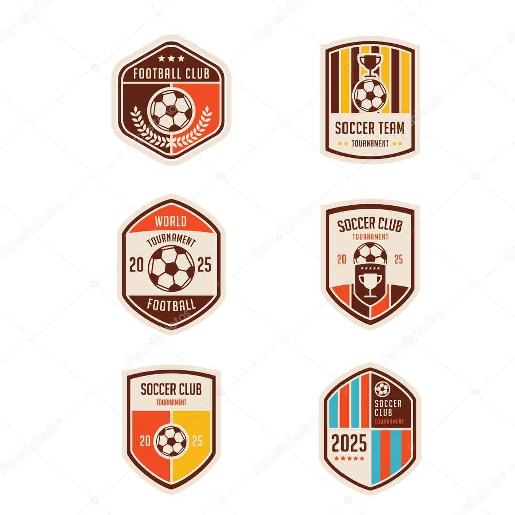Soccer Football Badge Logo Design Template Set #5