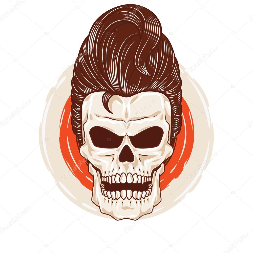 Pompadour Skull Head