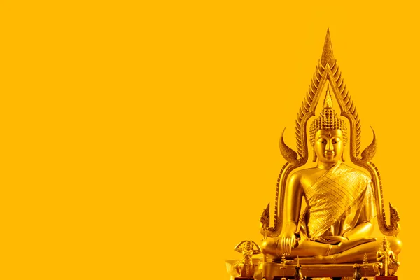 Buddha auf orangenem Hintergrund — Stockfoto