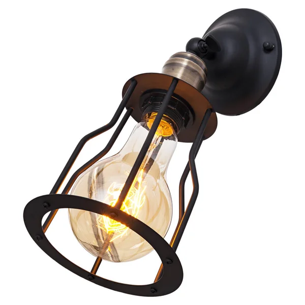 Wandlampe Vintage Stil Auf Isoliertem Weißem Hintergrund — Stockfoto