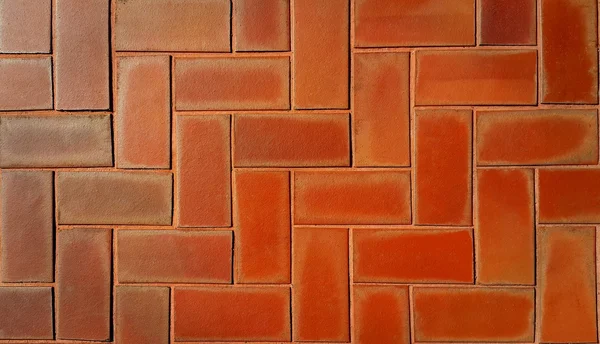 Roter Ziegelboden - geometrisches Muster — Stockfoto