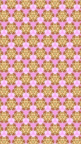 Pink yellow abstract flower pattern — Stock Photo, Image