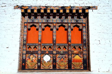 Bhutan ahşap kapı yerel benzersiz mimari detaylar.