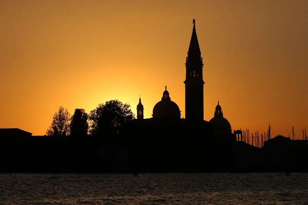 ヴェネツィアの潟、ヴェネツィア、イタリアの日没 — ストック写真
