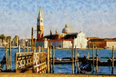 Bir görünümünü kilise San Giorgio Maggiore, Venedik, İtalya