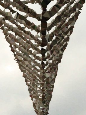 Çokgen soyut origami kristal üçgen geometrisi metal yapı illüstrasyon