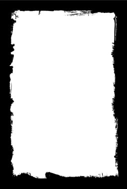 İzole siyah mürekkep çerçeve doku