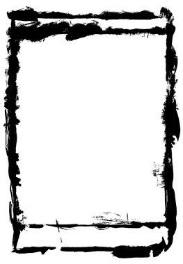 İzole siyah mürekkep çerçeve doku