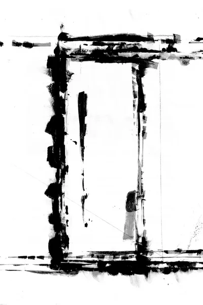 Tinta preta isolado quadro textura — Fotografia de Stock