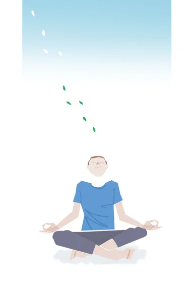 Man meditating illustration — Stock Photo, Image