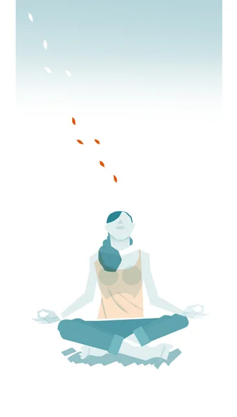 Kvinna som mediterar illustration — Stockfoto