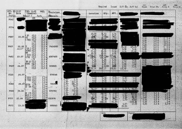 Redacted Form Fénymásoló Textúra Háttér — Stock Fotó